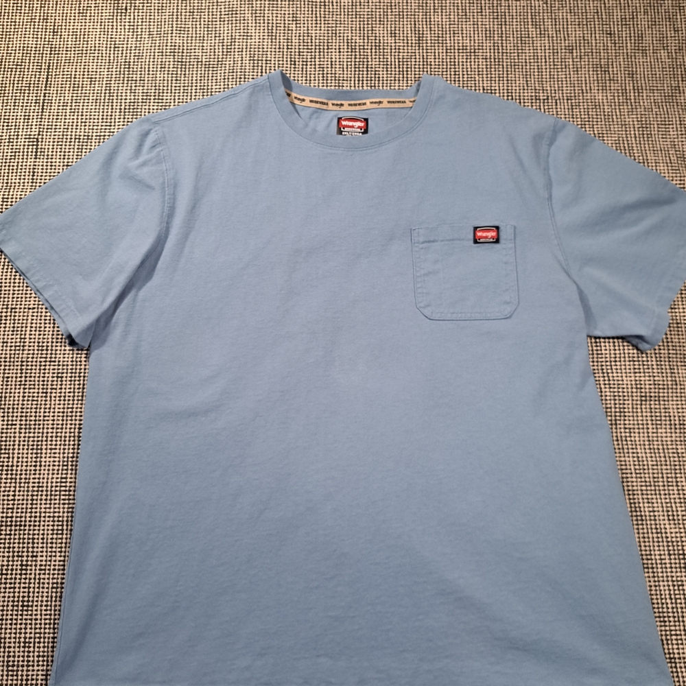 Wrangler Workwear Sky Blue Pocket Tee - Men's Short Sleeve Shirt 2XL